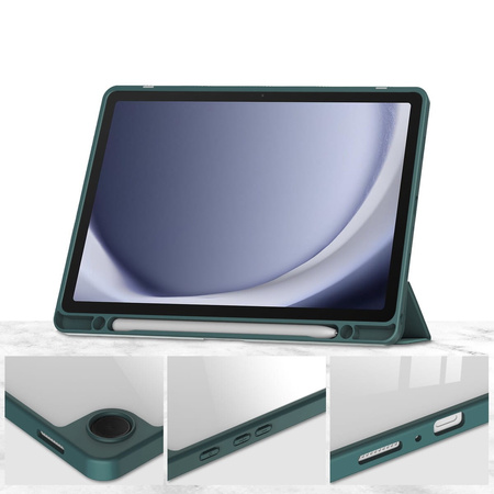 Etui Bizon Case Tab Clear Matt do Samsung Galaxy Tab A9 Plus, ciemnozielone