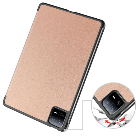 Etui Bizon Case Tab Croc do Xiaomi Pad 6 / Pad 6 Pro, różowozłote