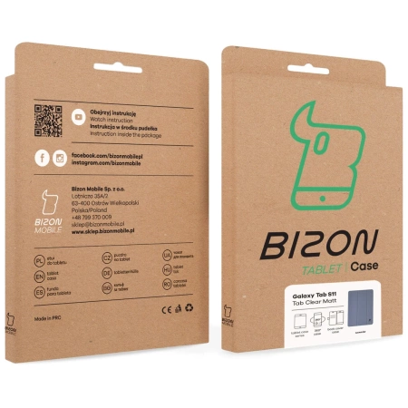 Etui z klapką Bizon Case Tab Clear Matt do Galaxy Tab S11, lawendowe