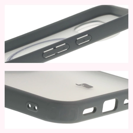 Etui z pierścieniem magnetycznym Bizon Case MatteO do Pixel 10 / 10 Pro, przydymione-szare