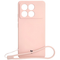 Etui Bizon Case Silicone Sq do Xiaomi Poco X6 Pro, jasnoróżowe