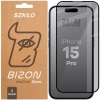 Prywatyzujące szkło hartowane Bizon Glass Edge Shadow Duo do iPhone 15 Pro, przyciemniane z czarną ramką, 2 sztuki