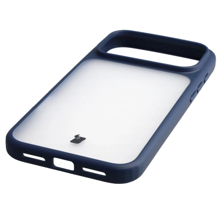 Etui Bizon Case Angelo do iPhone 17 Pro Max, półprzezroczyste z granatową ramką