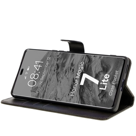 Etui z klapką Bizon Case Pocket do Honor Magic7 Lite, czarne