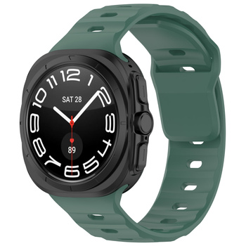 Silikonowy pasek Bizon Strap Watch Silicone G do Galaxy Watch Ultra 47 mm, ciemnozielony