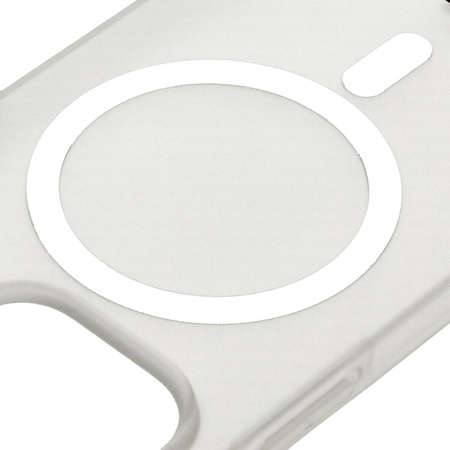 Etui z pierścieniem magnetycznym Bizon Case MatteO do iPhone 14 Pro, półprzezroczyste z przezroczystą ramką
