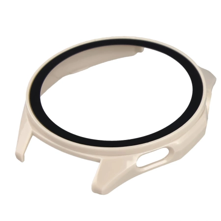 Etui ze szkłem do zegarka Bizon Case Watch Adamo do Huawei Watch GT6 46 mm, beżowe