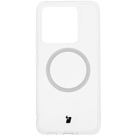 Etui z pierścieniem magnetycznym Bizon Case CrystalO do Xiaomi 14T, przezroczyste