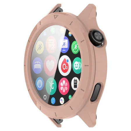 Etui ze szkłem do zegarka Bizon Case Watch Adamo do Xiaomi Watch S4, różowe