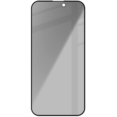 Prywatyzujące szkło hartowane Bizon Glass Edge Shadow do iPhone 15 Pro Max, przyciemniane z czarną ramką