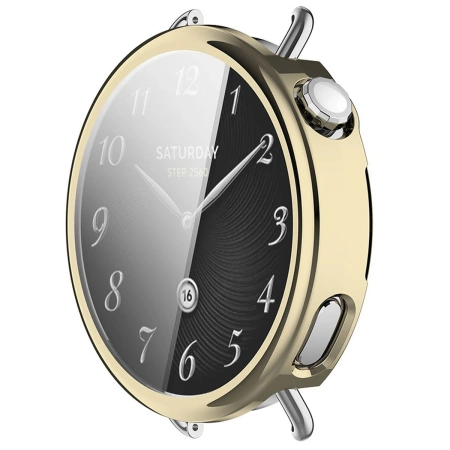 Etui z osłoną ekranu Bizon Case Watch Felipe do Xiaomi Watch S4 41 mm, złote