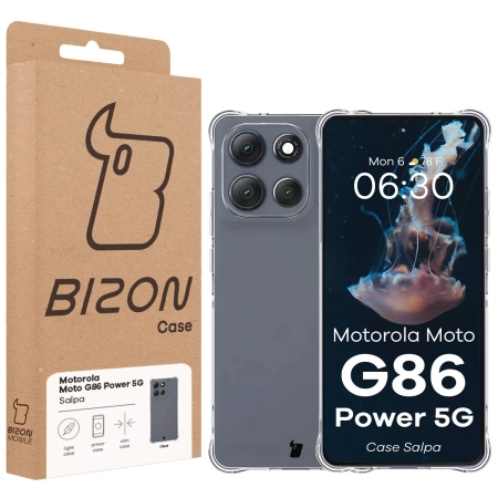 Elastyczne etui Bizon Case Salpa do Motorola Moto G86 Power 5G, przezroczyste