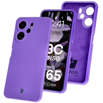 Silikonowe etui Bizon Soft Case do Xiaomi Redmi 13C 4G / Xiaomi Redmi 13C 5G / Xiaomi Poco C65, fioletowe