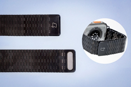 Pasek ze stali nierdzewnej Bizon Strap Watch Titanium do Apple Watch 38/40/41/42 mm, czarny