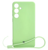Etui Bizon Case Silicone Sq do Galaxy S24 Plus, jasnozielone