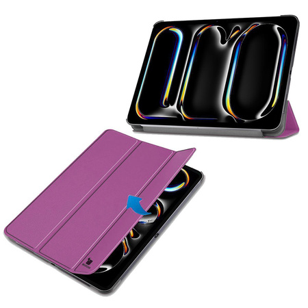 Etui Bizon Case Tab Croc do iPad Pro 11" 5 gen. 2024, ciemnofioletowe