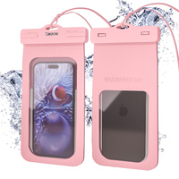 Etui wodoszczelne Bizon Case Hydrowrap, 2 sztuki, różowe