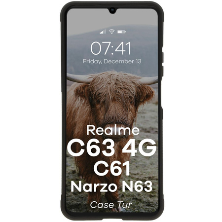 Pancerne etui Bizon Case Tur do Realme C63 4G/C61/Narzo N63, czarne
