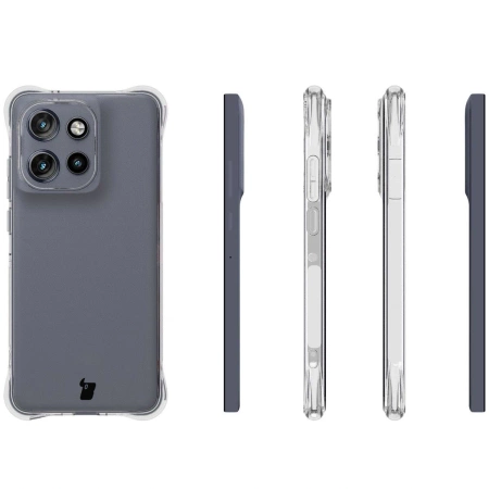 Elastyczne etui + 2x folia na ekran Bizon Case Clear Pack do Motorola Edge 50 Neo