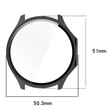 Etui ze szkłem do zegarka Bizon Case Watch Adamo do OnePlus Watch 3 / Oppo Watch X2, czarne