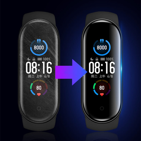 Folia hydrożelowa na ekran Bizon Glass Hydrogel, Xiaomi Mi Band 7, 2 sztuki
