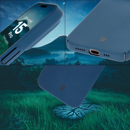 Etui Bizon Case Łupka do iPhone 15 Pro, niebieskie