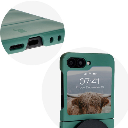 Pancerne etui Bizon Case Tur do Galaxy Z Flip6, ciemnozielone