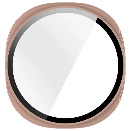 Etui ze szkłem do zegarka Bizon Case+Glass Watch do Samsung Galaxy Watch 8 44 mm, różowe