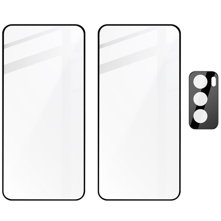 2x Szkło hartowane z ramką + szybka na aparat Bizon Edge 3D Pack do Oppo Reno 12