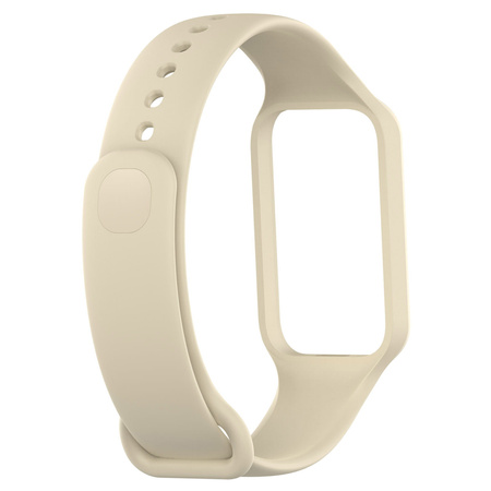 Etui z paskiem Bizon Strap + Case Watch Dots do Xiaomi Redmi Smart Band 2 / Xiaomi Mi Band 8 Active, beżowe