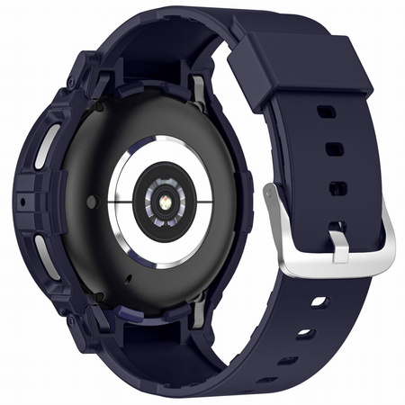 Etui z paskiem Bizon Strap + Case Watch Action Pro do Galaxy Watch 5 Pro 45 mm, granatowe