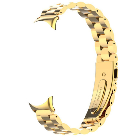 Pasek ze stali nierdzewnej Bizon Strap Watch Aura do Xiaomi Smart Band 10 / 9 / 9 NFC / 8, złoty