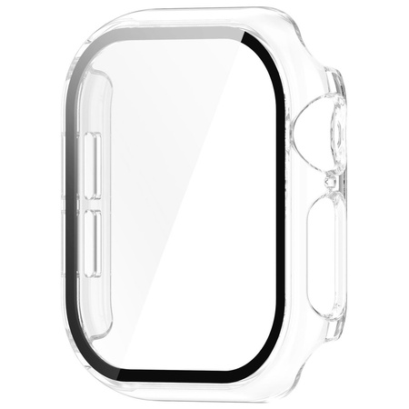 Etui ze szkłem do zegarka Bizon Case Watch Adamo do Apple Watch 11 / 10 (46mm), przeźroczyste