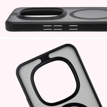 Etui z pierścieniem magnetycznym Bizon Case MatteO do Xiaomi Redmi Note 15 Pro Plus 5G, przydymione-czarne