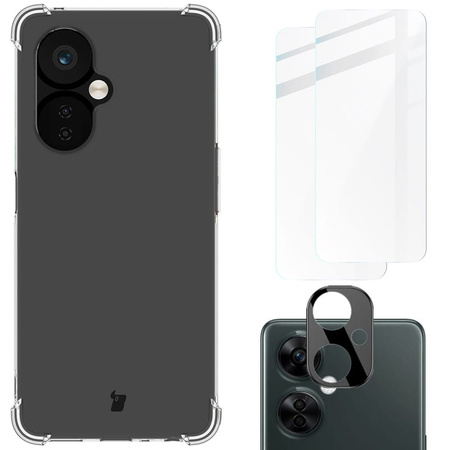 Etui + 2x szkło + obiektyw Bizon Case Clear Pack do OnePlus Nord CE 3 Lite, przezroczyste