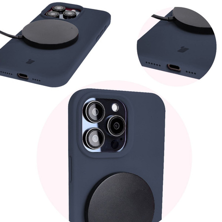 Etui silikonowe Bizon Soft Case do iPhone 15 Pro Max, ciemnoniebieskie