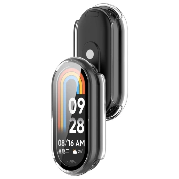 Etui ze szkłem do zegarka Bizon Case Watch Adamo do Xiaomi Smart Band 10, przeźroczyste
