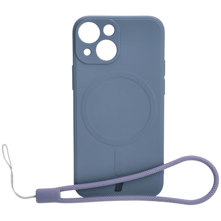 Etui Bizon Case Silicone Magnetic Sq do iPhone 13 Mini, szare