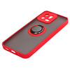 Etui z uchwytem na palec Bizon Case Hybrid Ring do Xiaomi 13, przydymione z czerwoną ramką