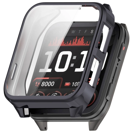 Etui z osłoną ekranu Bizon Case Watch Felipe do Garmin Venu X1, szare