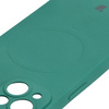 Etui silikonowe z pierścieniem magnetycznym Bizon Case Silicone Magnetic do iPhone 14, ciemnozielone