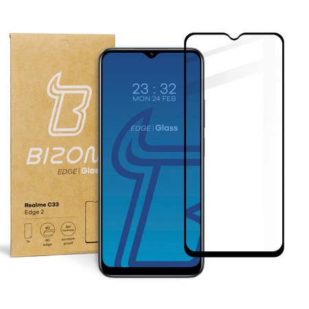 Szkło hartowane Bizon Glass Edge 2 do Realme C33, czarne