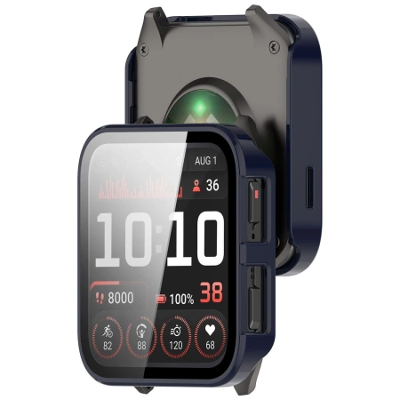 Etui ze szkłem do zegarka Bizon Case+Glass Watch do Garmin Venu X1, niebieskie