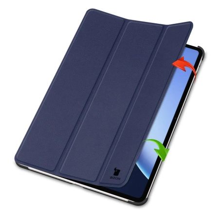 Etui z klapką Bizon Case Tab Croc do OnePlus Pad 3 / 2 Pro / OPPO Pad 4 Pro, granatowe