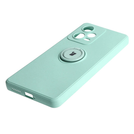 Etui Bizon Case Silicone Ring Sq do Xiaomi Redmi Note 12 Pro Plus 5G, turkusowe