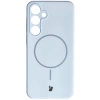 Silikonowe etui z pierścieniem magnetycznym Bizon Soft Case Magnetic do Galaxy S24 Plus, błękitne