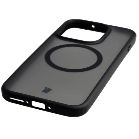 Etui z pierścieniem magnetycznym + szkło hartowane Bizon MatteO Pack do OnePlus 15, przydymione-czarne