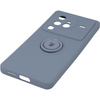 Etui Bizon Case Silicone Ring Sq do VIVO X80 Pro, szare