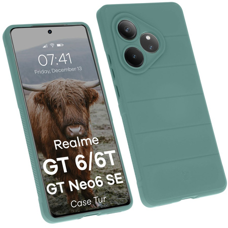 Pancerne etui Bizon Case Tur do Realme GT 6 / GT 6T / GT Neo6 SE, ciemnozielone