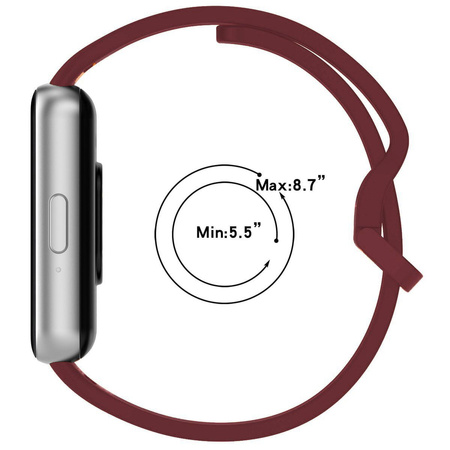 Pasek Bizon Strap Watch Silicone do Galaxy Fit 3, burgundowy
